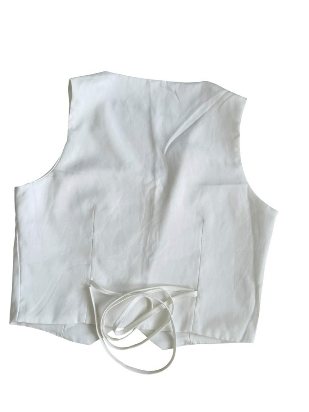 Women’s White Two Piece Set Vest Top & Wide Leg Pants Size M Resort Vacation Out - Picture 5 of 7
